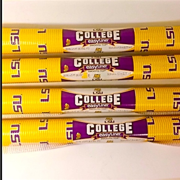 NWT LSU Tigers Smooth Top Non-adhesive Shelf Drawer Liner 20" x 5' (4 available) - Picture 2 of 12
